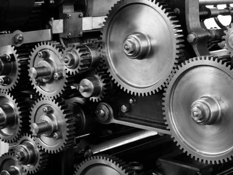 Close-up of machine gears